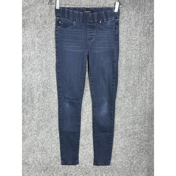 Liverpool‎ Pull On Skinny Jeans Womens Size 6 Stone Wash Blue Denim Jegging - Picture 1 of 10